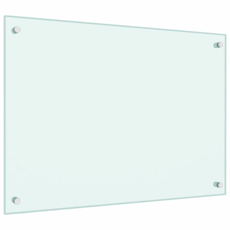 vidaXL virtuves sienas panelis, 70x50 cm, rūdīts stikls, balts