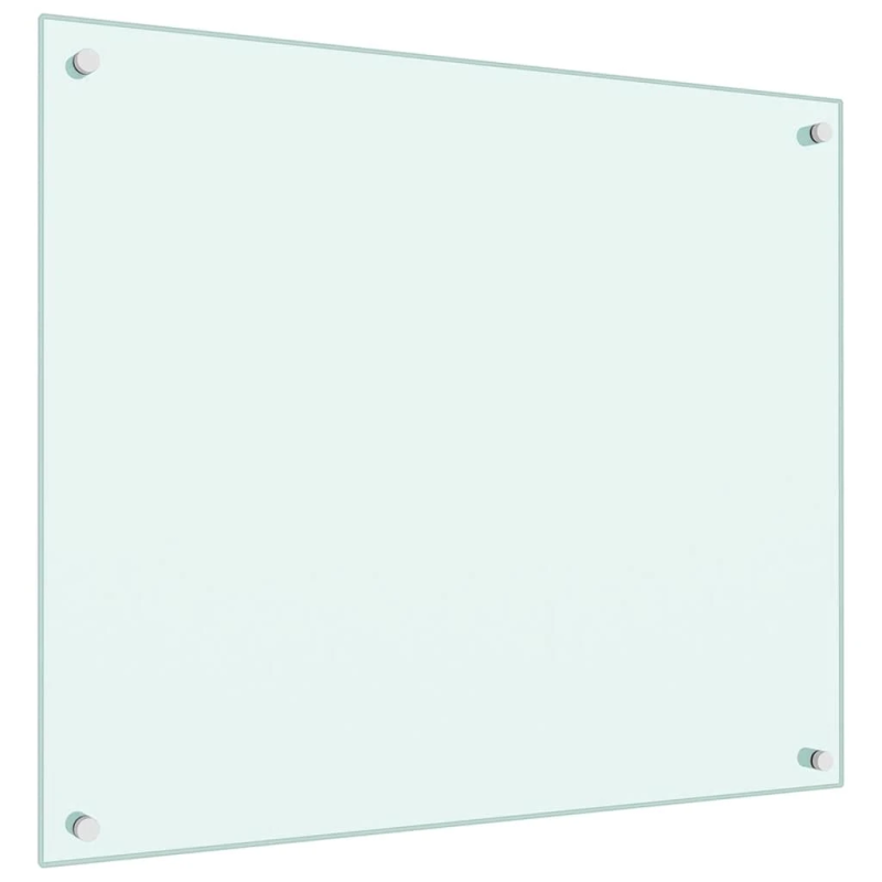 vidaXL virtuves sienas panelis, 70x60 cm, rūdīts stikls, balts