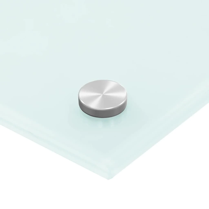 vidaXL virtuves sienas panelis, 80x50 cm, rūdīts stikls, balts