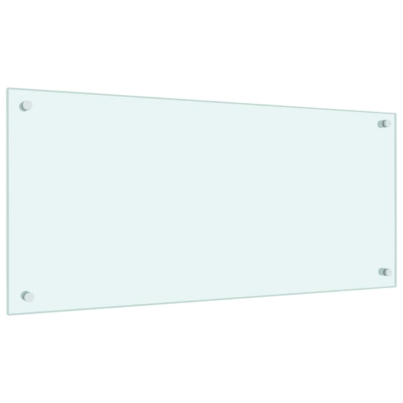 vidaXL virtuves sienas panelis, 90x40 cm, rūdīts stikls, balts