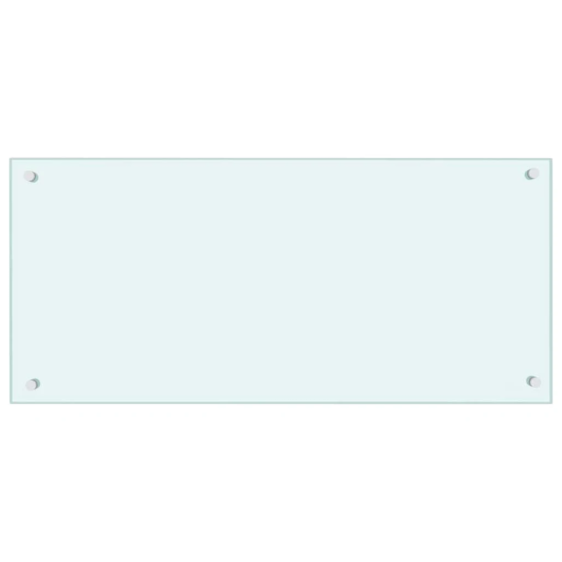 vidaXL virtuves sienas panelis, 90x40 cm, rūdīts stikls, balts