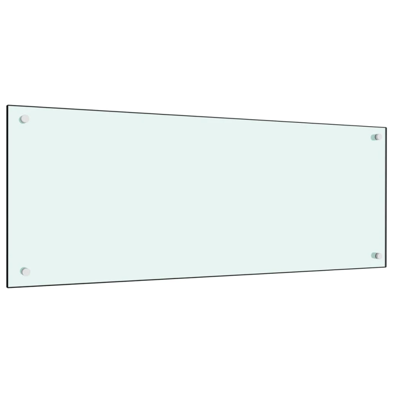 vidaXL virtuves sienas panelis, 100x40 cm, rūdīts stikls, balts