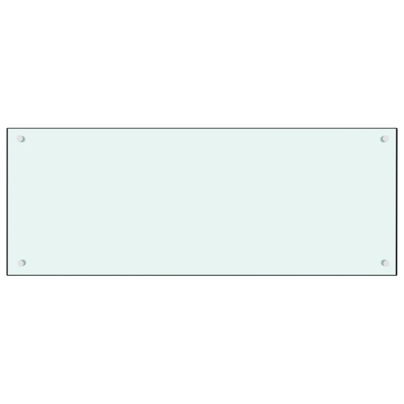 vidaXL virtuves sienas panelis, 100x40 cm, rūdīts stikls, balts