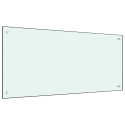 vidaXL virtuves sienas panelis, 100x50 cm, rūdīts stikls, balts