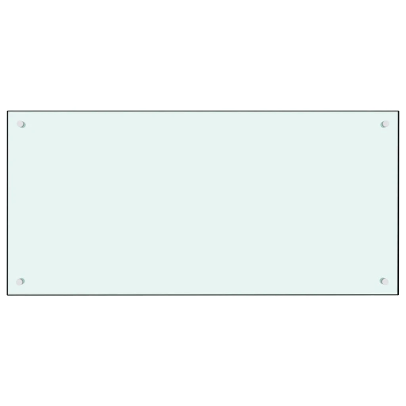 vidaXL virtuves sienas panelis, 100x50 cm, rūdīts stikls, balts