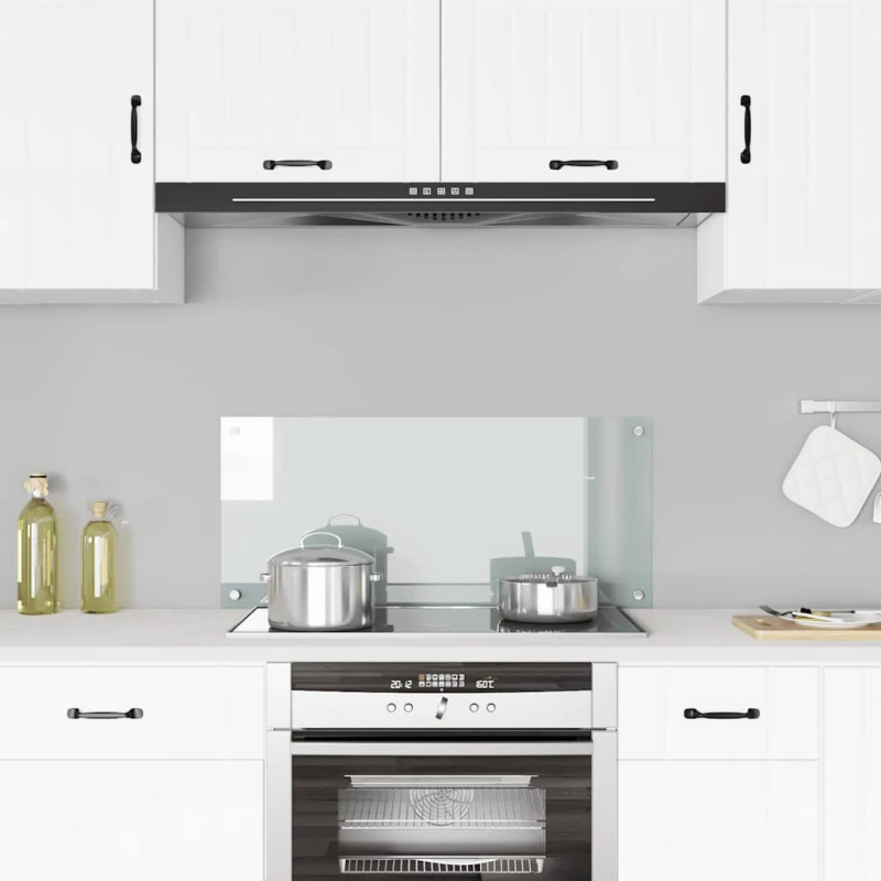 vidaXL virtuves panelis, 90x40 cm, rūdīts stikls, caurspīdīgs