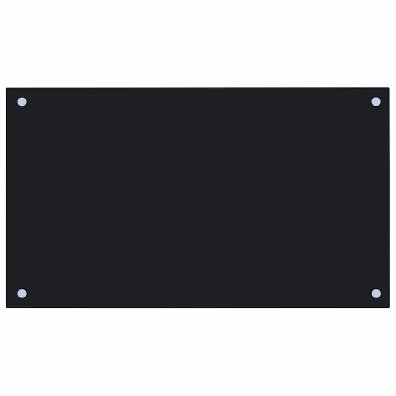 vidaXL virtuves sienas panelis, 70x40 cm, rūdīts stikls, melns