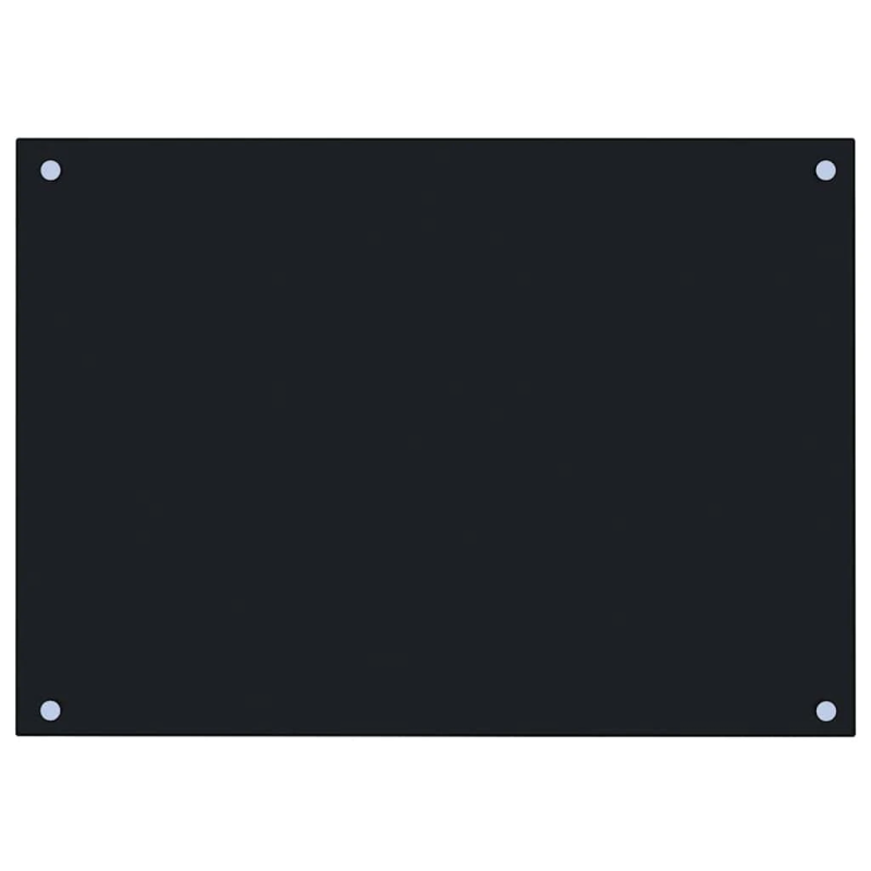 vidaXL virtuves sienas panelis, 70x50 cm, rūdīts stikls, melns