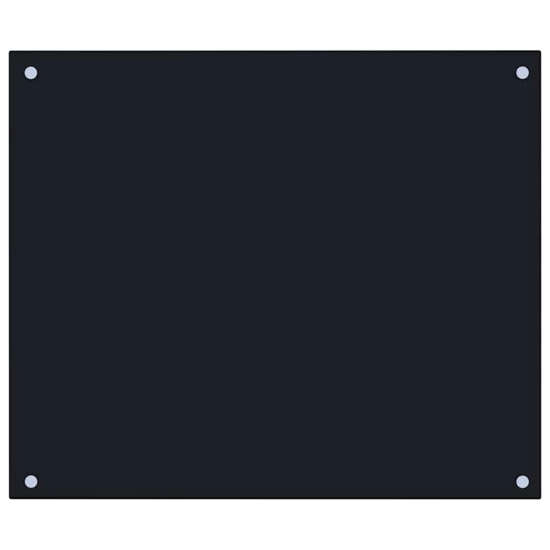 vidaXL virtuves sienas panelis, 70x60 cm, rūdīts stikls, melns