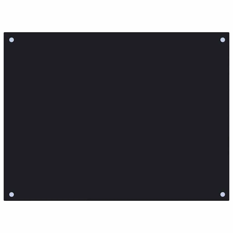 vidaXL virtuves sienas panelis, 80x60 cm, rūdīts stikls, melns