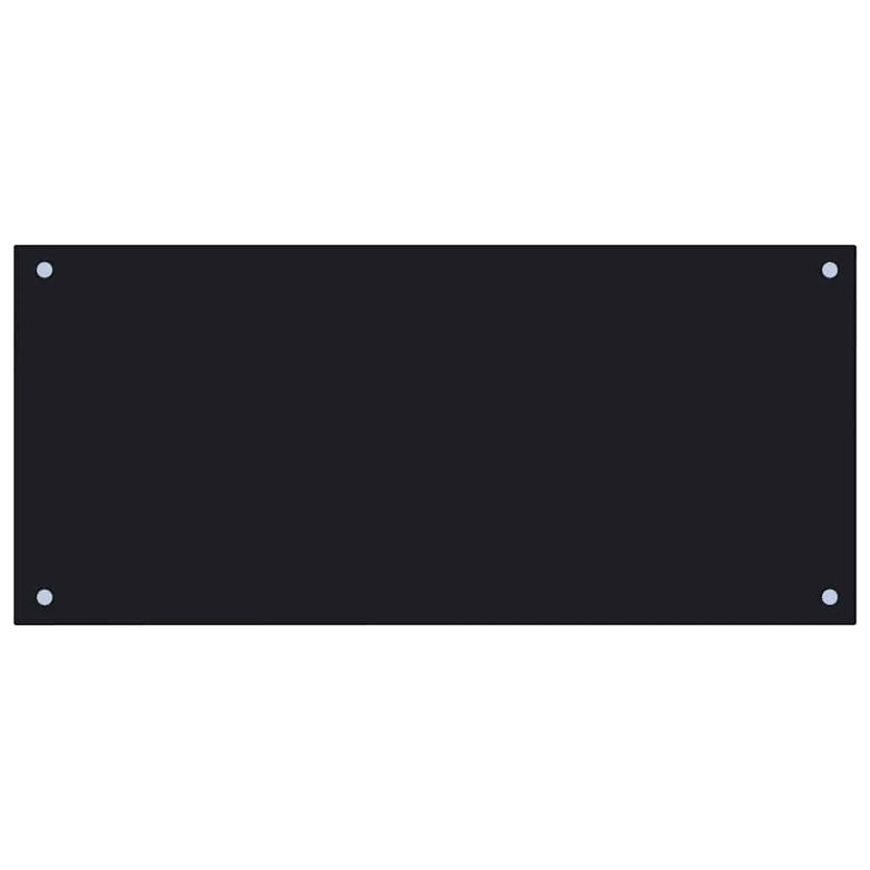 vidaXL virtuves sienas panelis, 90x40 cm, rūdīts stikls, melns