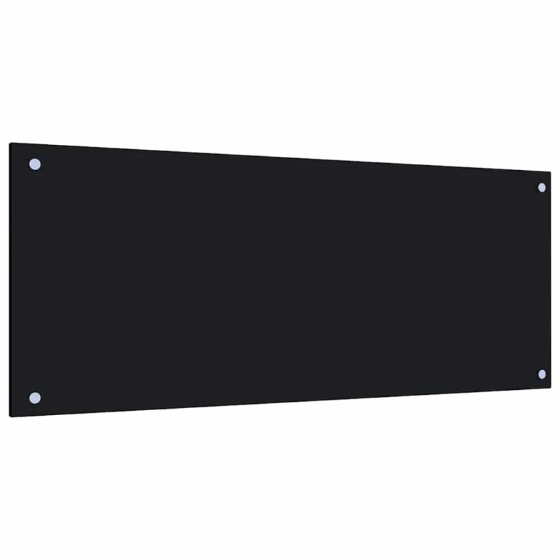 vidaXL virtuves sienas panelis, 100x40 cm, rūdīts stikls, melns