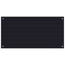 vidaXL virtuves sienas panelis, 100x50 cm, rūdīts stikls, melns