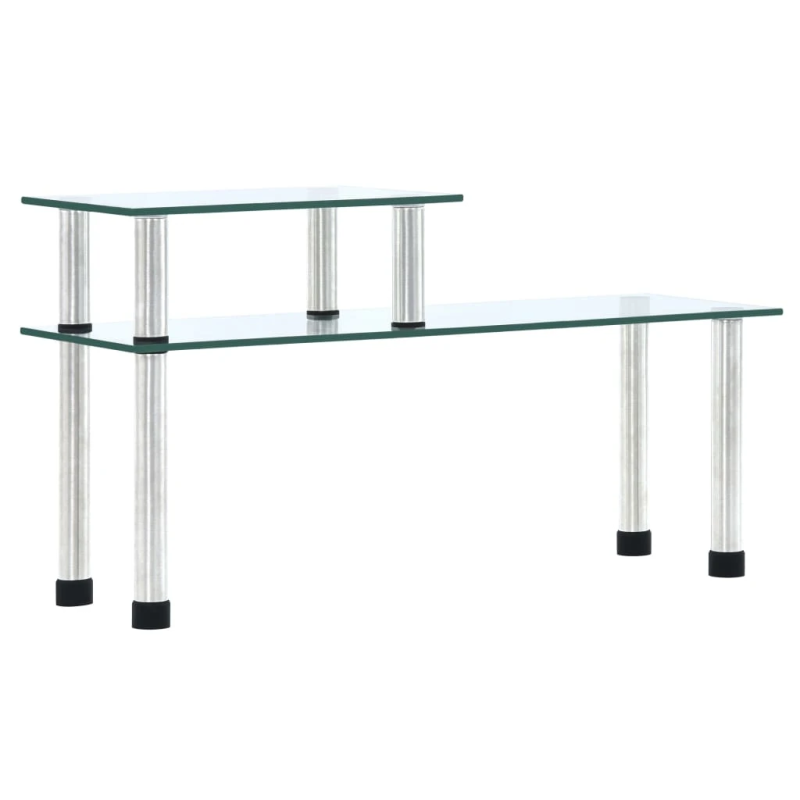 vidaXL virtuves plaukts, 45x16x26 cm, caurspīdīgs rūdīts stikls