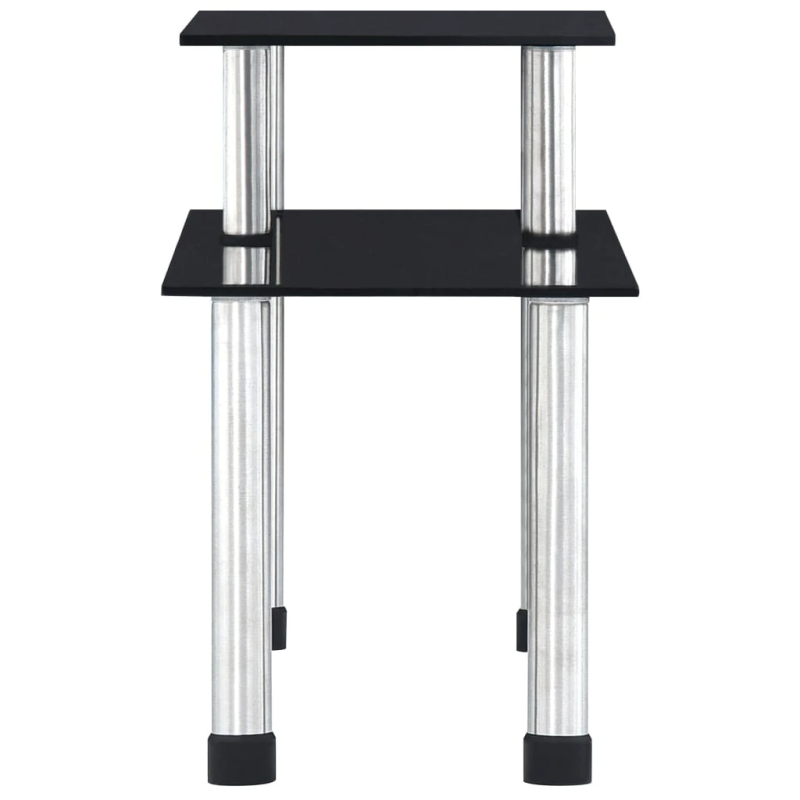 vidaXL virtuves plaukts, 45x16x26 cm, melns rūdīts stikls