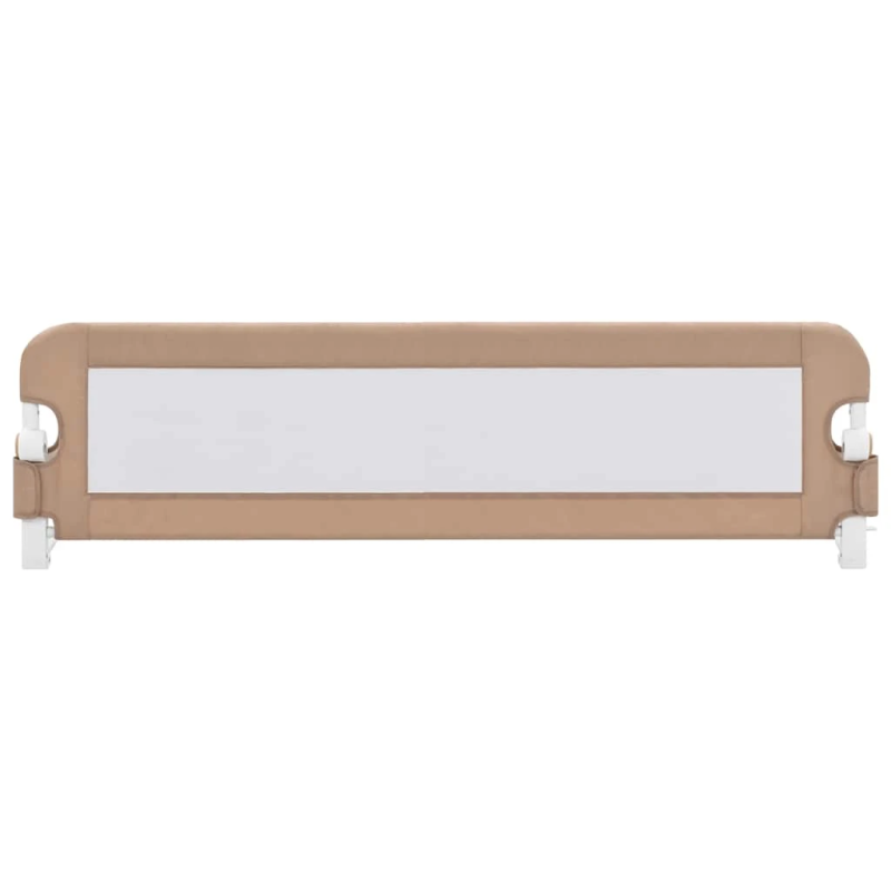 vidaXL bērnu gultas aizsargbarjera, pelēkbrūna, 150x42 cm, poliesters