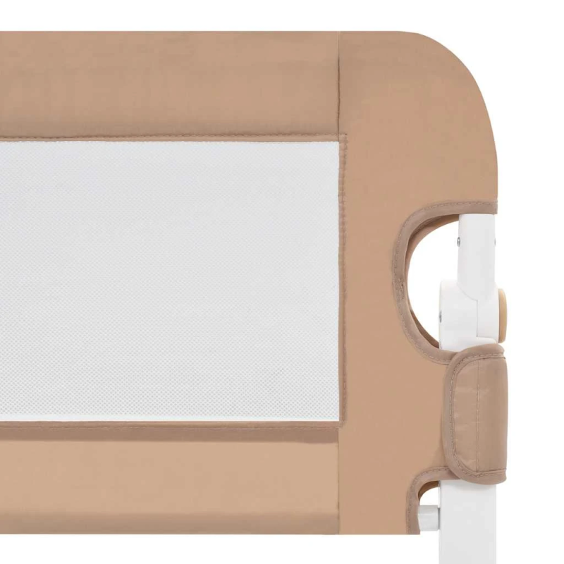 vidaXL bērnu gultas aizsargbarjera, pelēkbrūna, 150x42 cm, poliesters