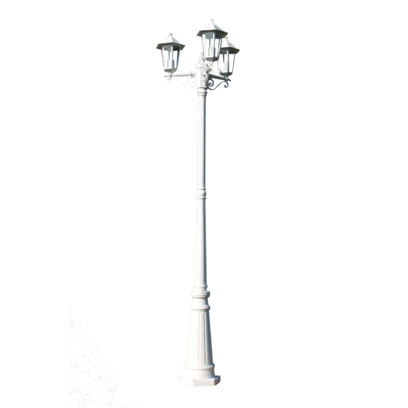 Laterna Kingston Dārzam ar 3 gaismām 215 cm Balta