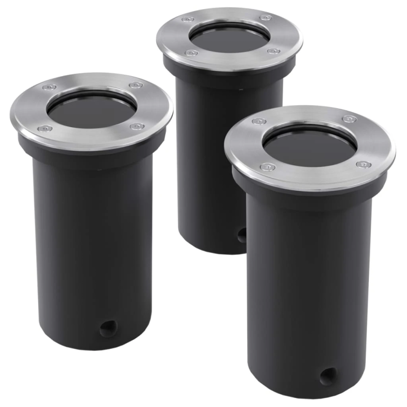 Zemē Iebūvējamās Dārza Lampas 3 gab. apaļas