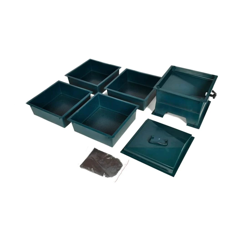 vidaXL tārpu māja kompostam, 42x42x60 cm, 4 paplātes