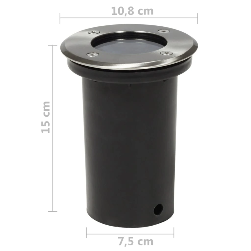 vidaXL dārza lampas, 12 gab., iebūvējamas zemē, apaļas