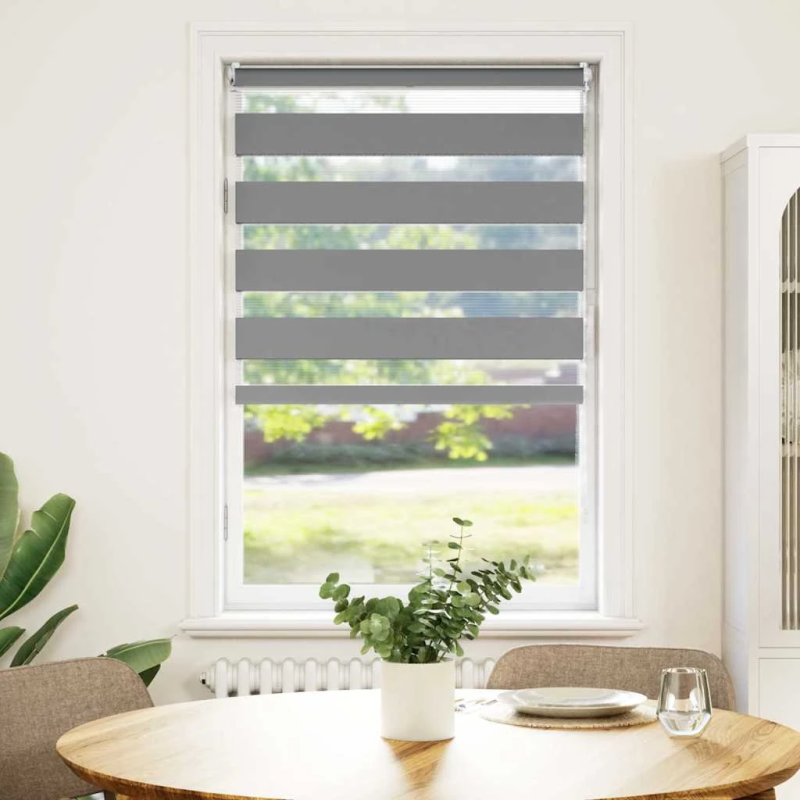 vidaXL Svītrainas Žalūzijas 90 x 150 cm Pelēkas