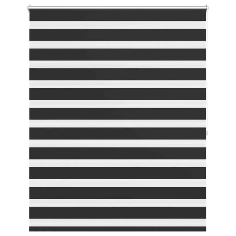 vidaXL Ruļļu žalūzijas Zebra, dubultās, 140 x 175 cm, melnas