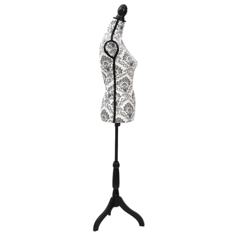 vidaXL sievietes manekens, melns ar baltu