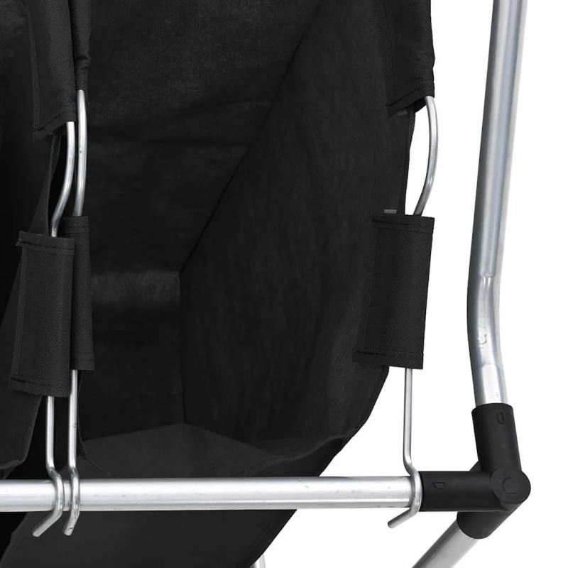 Veļas Grozs ar 4 Nodalījumiem Melns ar Pelēku