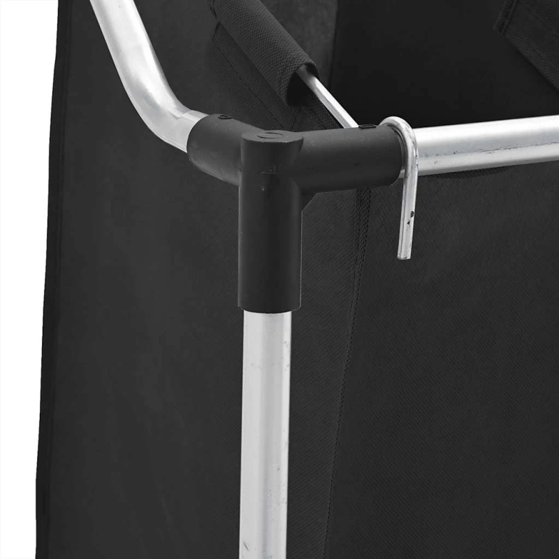 Veļas Grozs ar 4 Nodalījumiem Melns ar Pelēku