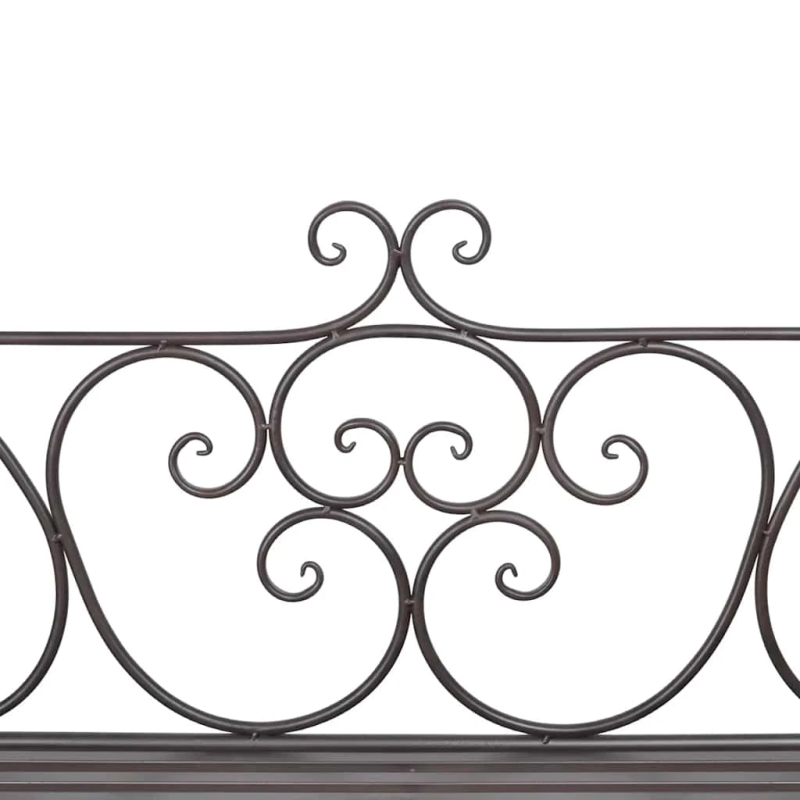 vidaXL dārza sols, 132 cm, tērauds, antīki brūns