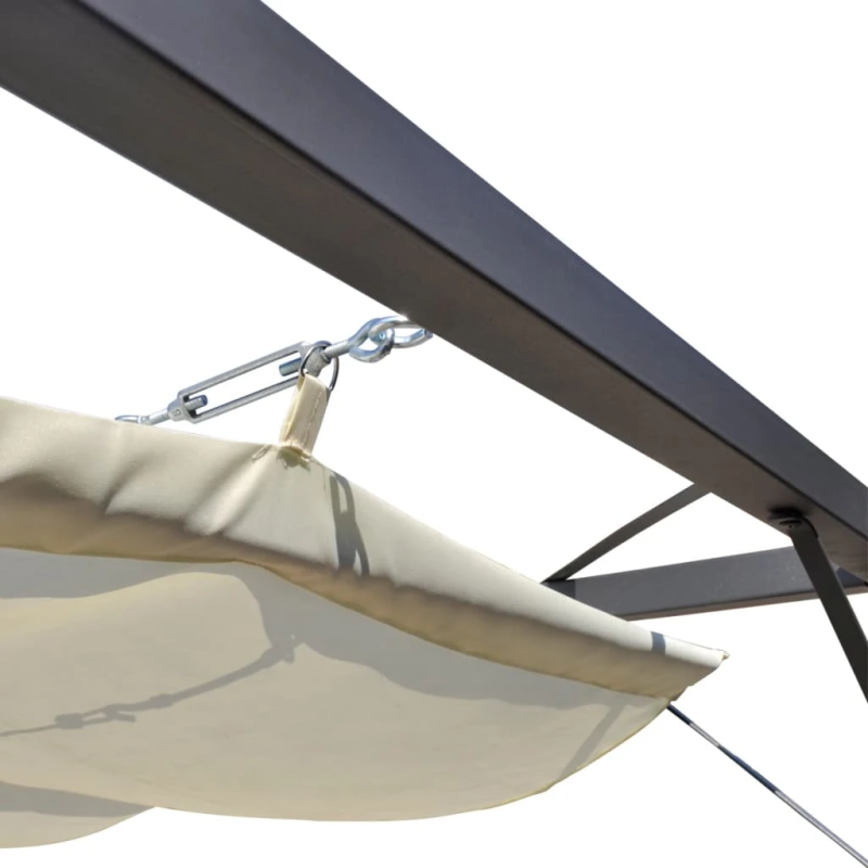 vidaXL dārza nojume ar izvelkamu jumta pārsegu