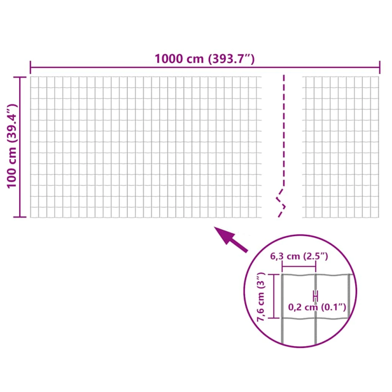 vidaXL Euro stiepļu žogs, tērauds, 10x1,0 m, zaļš