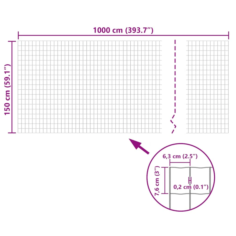 vidaXL Euro stiepļu žogs, tērauds, 10x1,5 m, zaļš