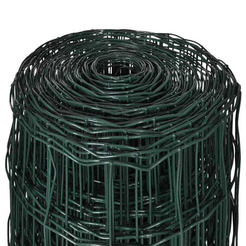 vidaXL Euro stiepļu žogs, tērauds, 25x1,0 m, zaļš