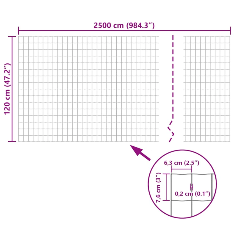 vidaXL Euro stiepļu žogs, tērauds, 25x1,2 m, zaļš