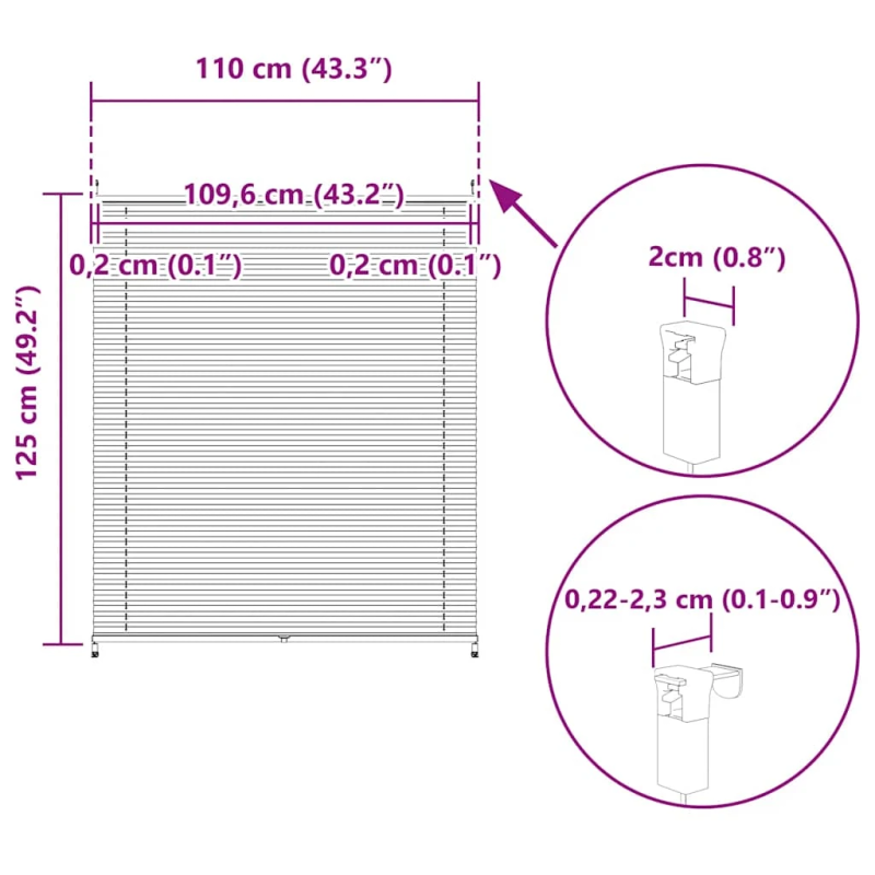 Plisē Žalūzijas 110 x 125 cm Krēmkrāsā