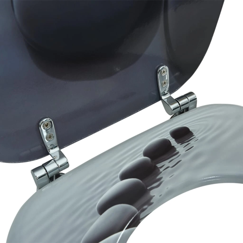 vidaXL tualetes poda sēdeklis ar vāku, MDF, akmeņu dizains