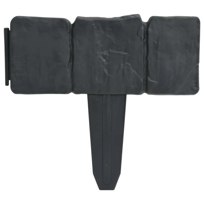 vidaXL zāliena apmales, 41 gab., akmeņu dizains, plastmasa, 10 m