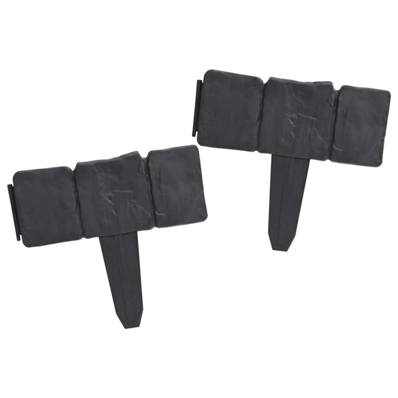 vidaXL zāliena apmales, 41 gab., akmeņu dizains, plastmasa, 10 m