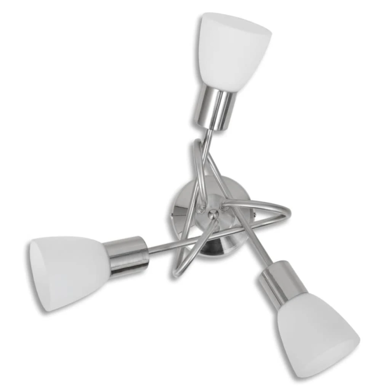 Griestu Lampa ar 3 Stikla Kupoliem Piemērotas 3 E14 Spuldzes