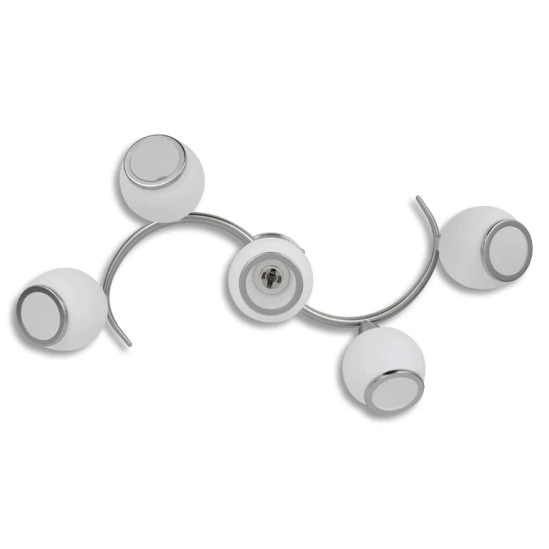 Griestu Lampa ar 5 Stikla Kupoliem Viļņotu Statīvu E14