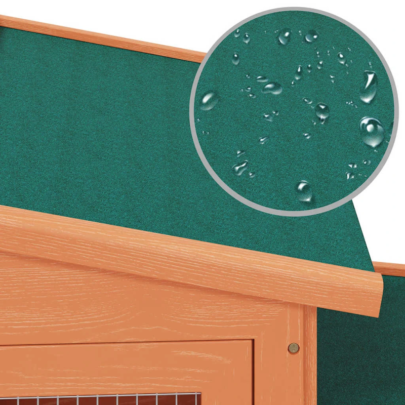 vidaXL trušu un citu mazu dzīvnieku būris, māja, koks, ar jumtiņiem