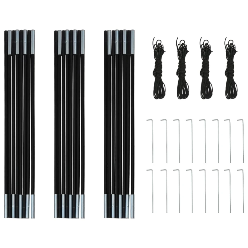 vidaXL četrvietīga telts, tumši zila ar zaļu