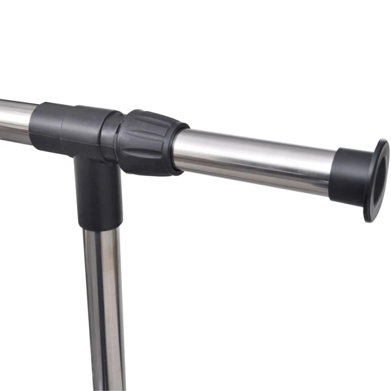 vidaXL drēbju pakaramais, 4 riteņi, 1 kāršanas marga, regulējams