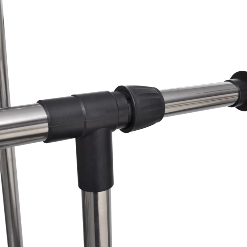 vidaXL drēbju pakaramais, 4 riteņi, 2 kāršanas margas, regulējams