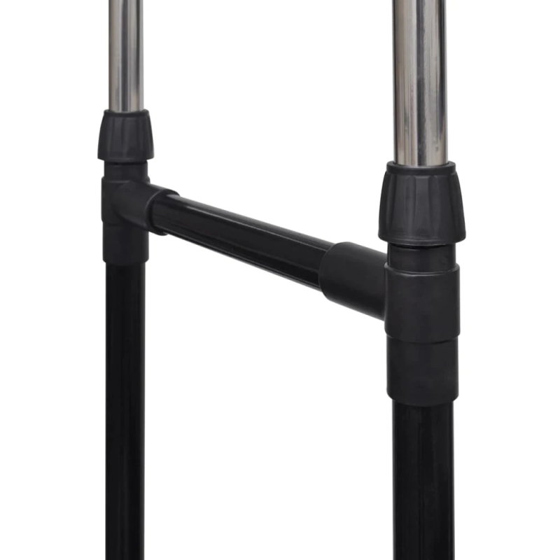 vidaXL drēbju pakaramais, 4 riteņi, 2 kāršanas margas, regulējams