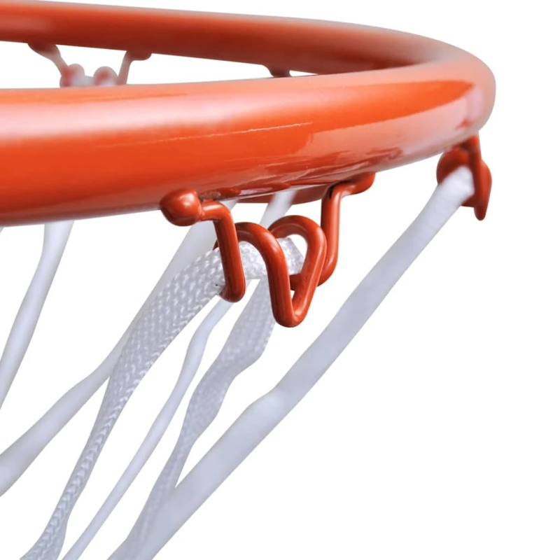 vidaXL basketbola grozs ar tīklu, oranžs, 45 cm