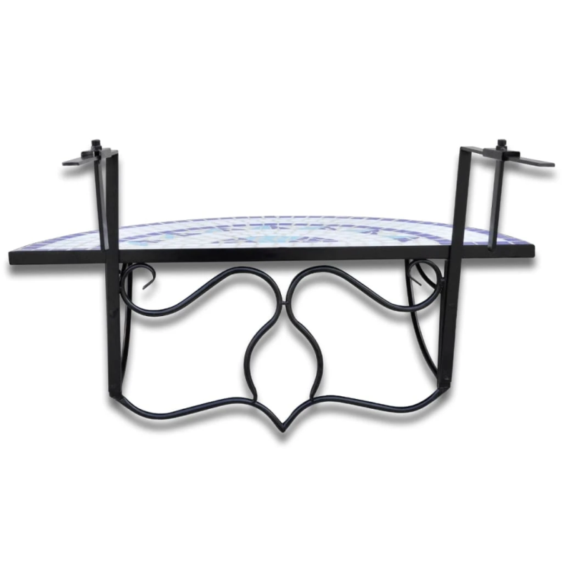 vidaXL piekarams balkona galdiņš, zila un balta mozaīka