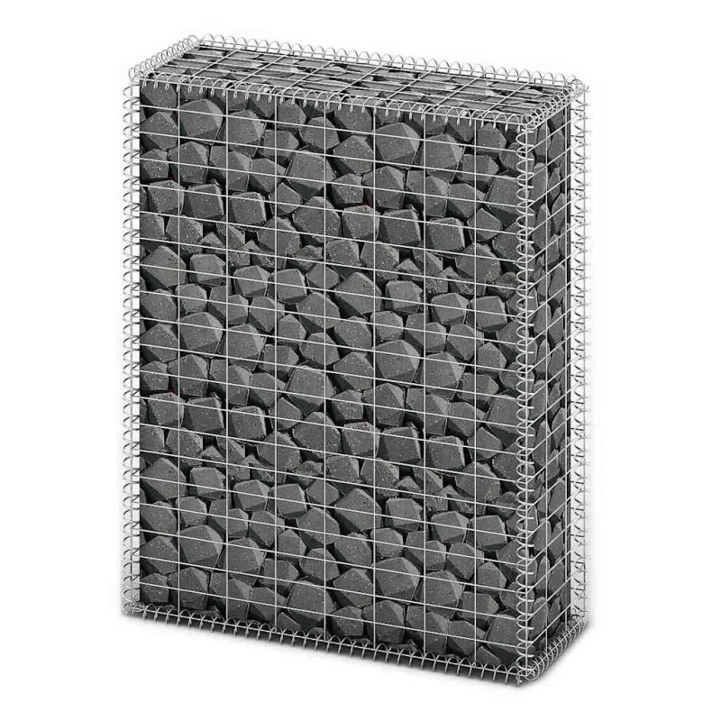 vidaXL gabions ar vāku, cinkota stieple, 100x80x30 cm
